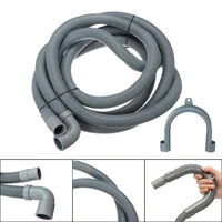 new 4m wash machine dishwasher drain hose outlet water pipe flexible extension 22mm with bracket