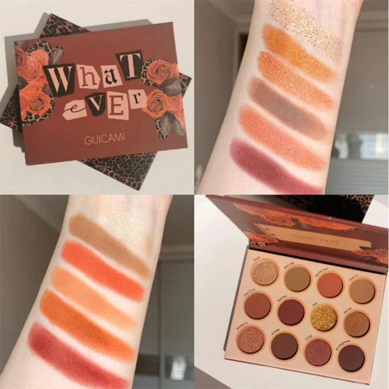 New Pearlescent Matte 12 Color Eyeshadow Whatever Rose Leopard Pallete Series eye makeup |