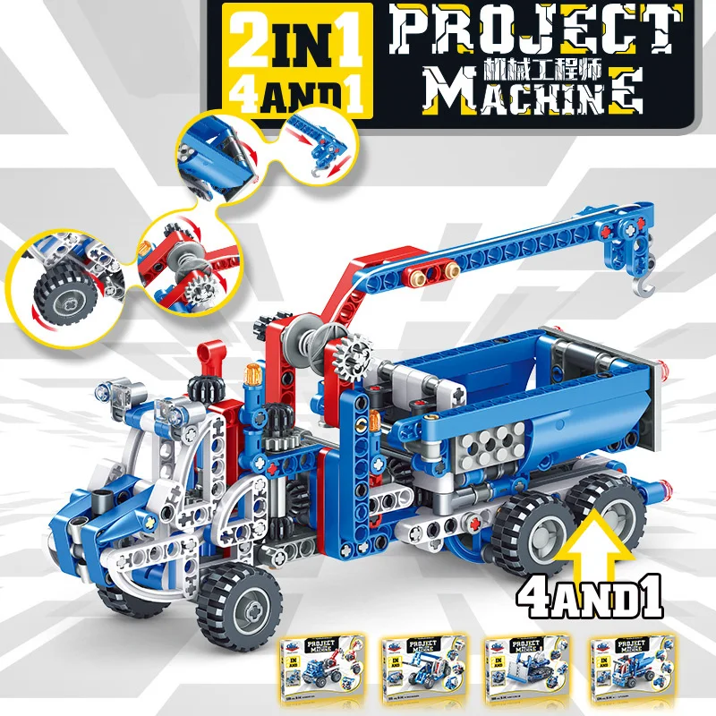 Полевые солдаты 4 в 1 военные строительные блоки треки связывают машины Детские