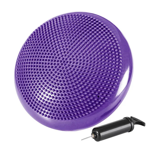 Purple 33x33 см надувной Йога массажный мяч с воздушным насосом балансировочная подушка йога баланс диск Упражнение мяч тренировка Пилатес - Цвет: Purple