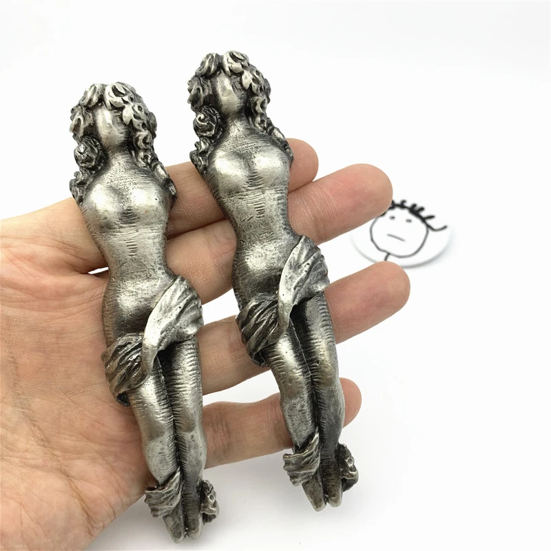 LCH Nordic Style Mermaid Greek Statue Horse Deer Creative Matte Silver Knob Vintage Lead-Zinc Alloy Cabinet Handle Drawer Pull |