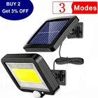 Настенный светильник на солнечной батарее с 3 режимами освещения, 120светодиодов