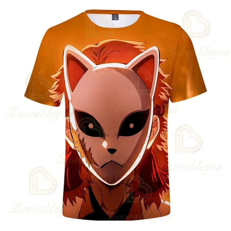

2020 New Summer T Shirts Demon Slayer Tee Tops Cosplay Short Sleeve Men and Boys for Children 100-160 Clothing