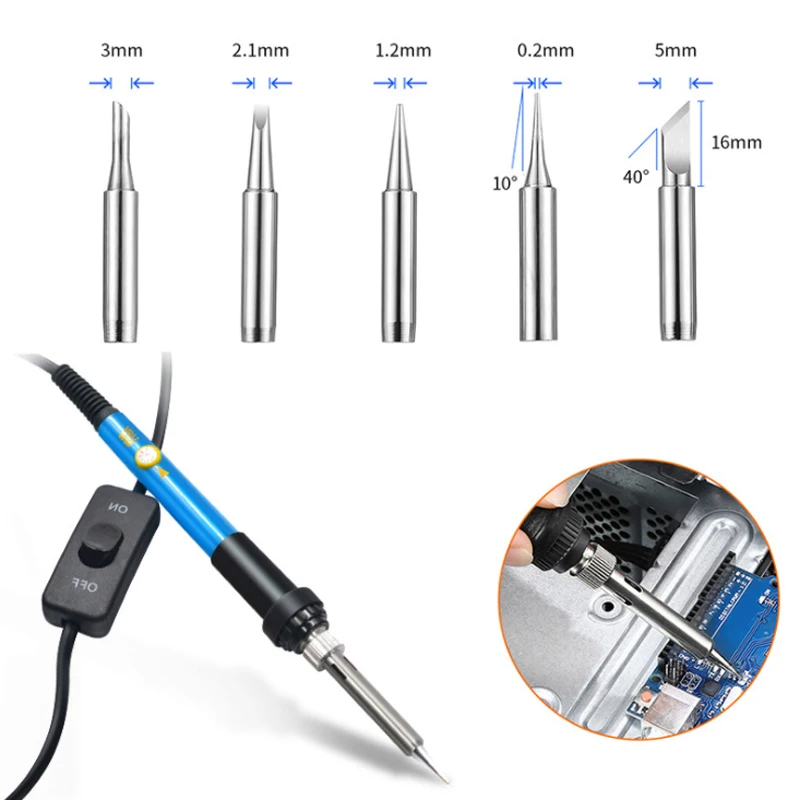 Новый Электрический паяльник 60 Вт сварочный комплект Регулируемый