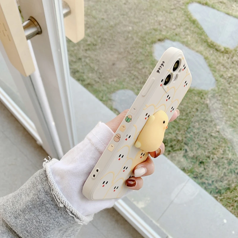

For iPhone 11 12 Pro Mini Case Luxury Cartoons Chick Full Protection Soft Cover For iPhone X XR 11 XS Max 7 8 6 6s SE Phone Case