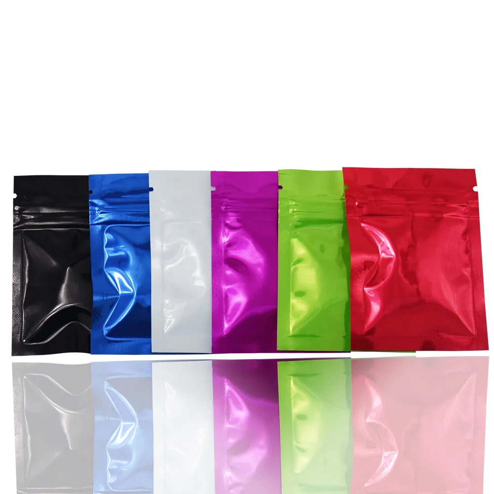 200pcs 6x8cm Small Aluminum Foil Sachets Reclosable Grip Seal Zipper Bags Food Sample Package Bag