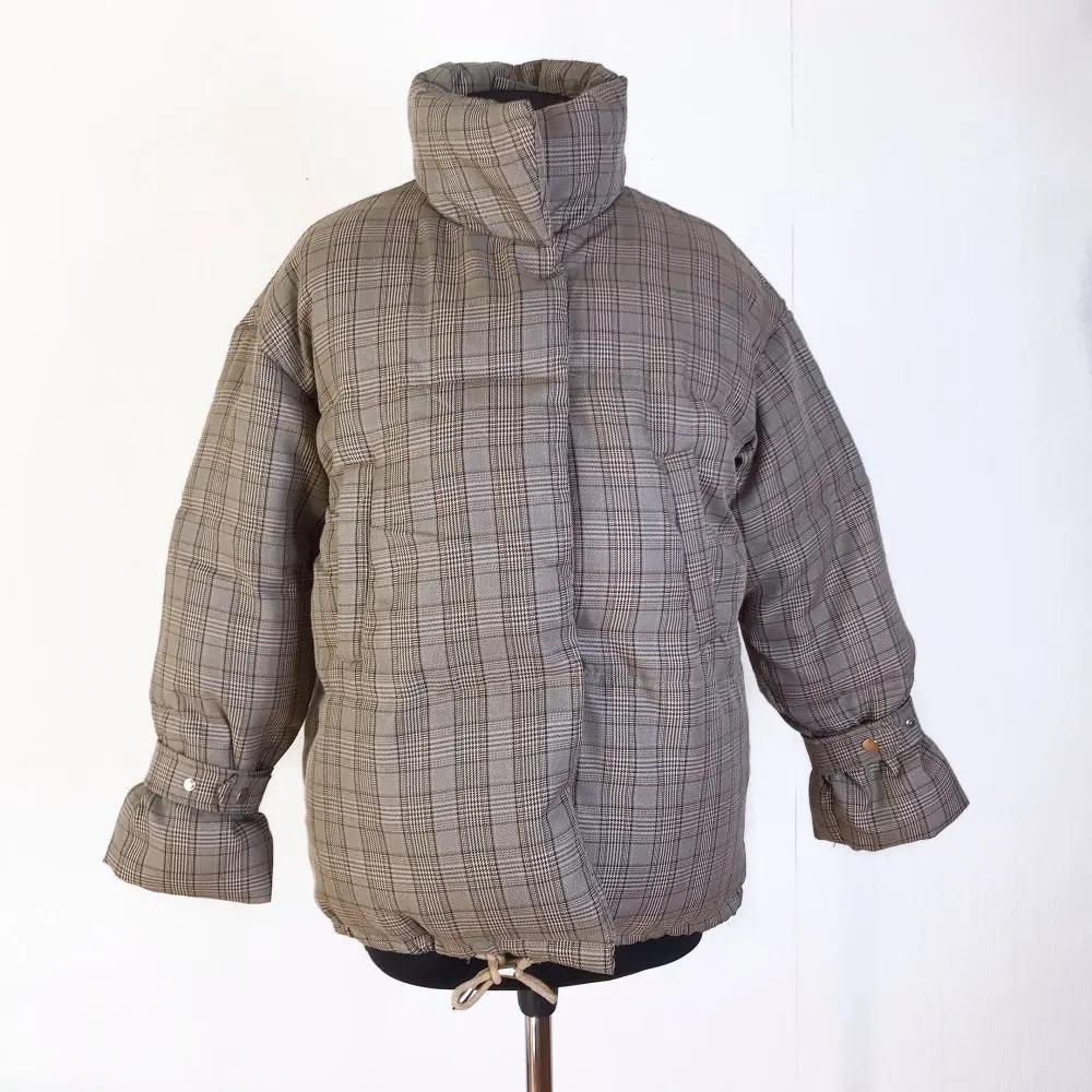 

Cotton Clothing Female Short Paragraph 2021 New Korean Version Of Loose Ins Bread Clothes Thick Winter Coat Lattice Tide