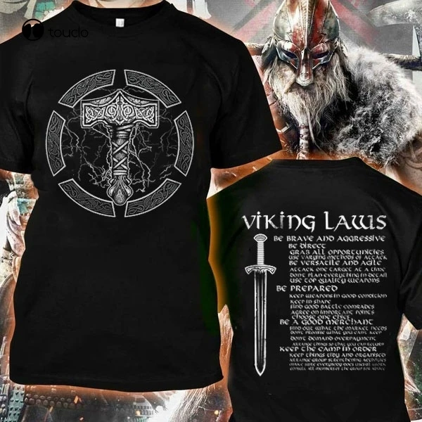 

Viking Hammer Cotton Shirt Viking Warrior T Shirt Tee Shirt Custom aldult Teen unisex digital printing Tee shirt unisex