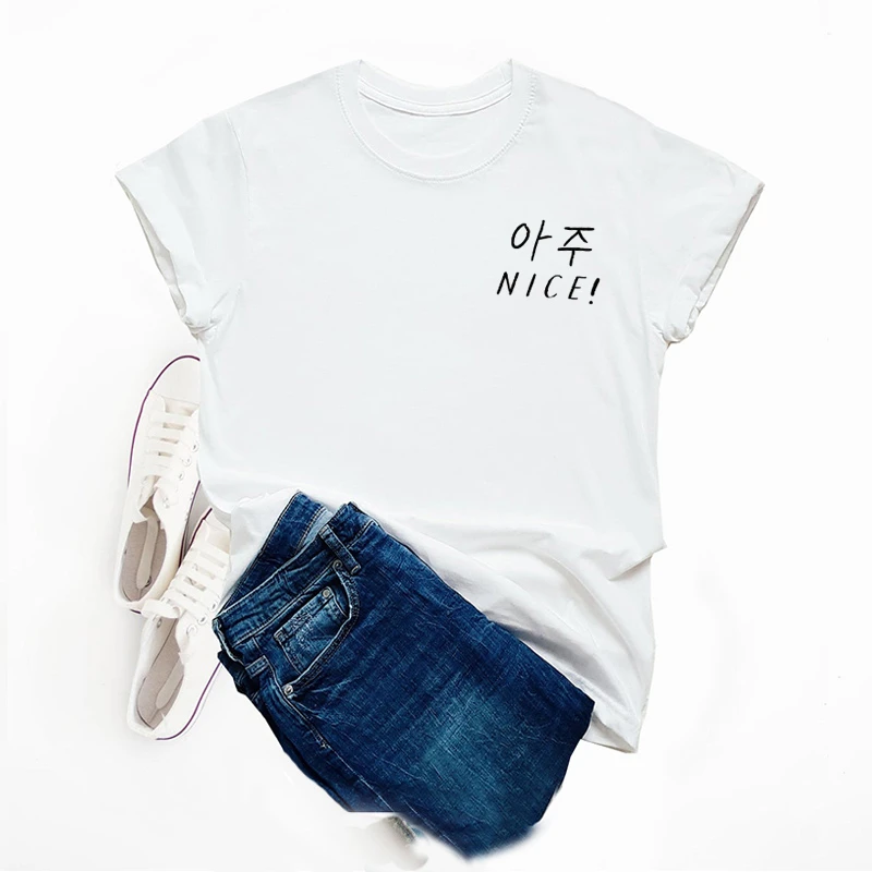 

T-shirts Women Summer Seventeen Kpop Aju Nice Cotton Short Sleeve Korean Fashion Tshirt Aesthetic Women's T-shirt Print Top Drop