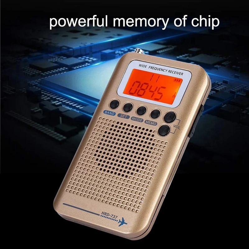 Портативный радиоприемник самолета Полнодиапазонный AIR/FM/AM/CB/SW/VHF ЖК дисплей с