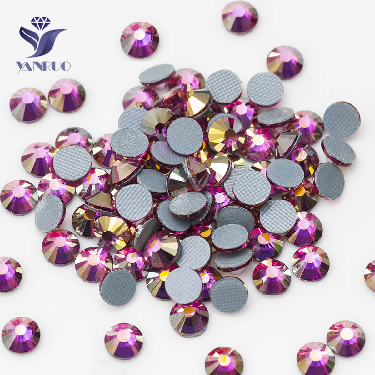 YANRUO 2058HF фуксия AB Стразы с горячей фиксацией Стекло Хрустальное железо на