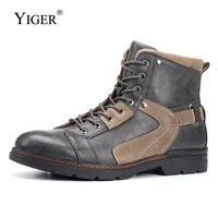 yiger men casual boots man martins boots large size genuine leather male motorcycle boots outdoor vintage boots ankle men%e2%80%98s boot