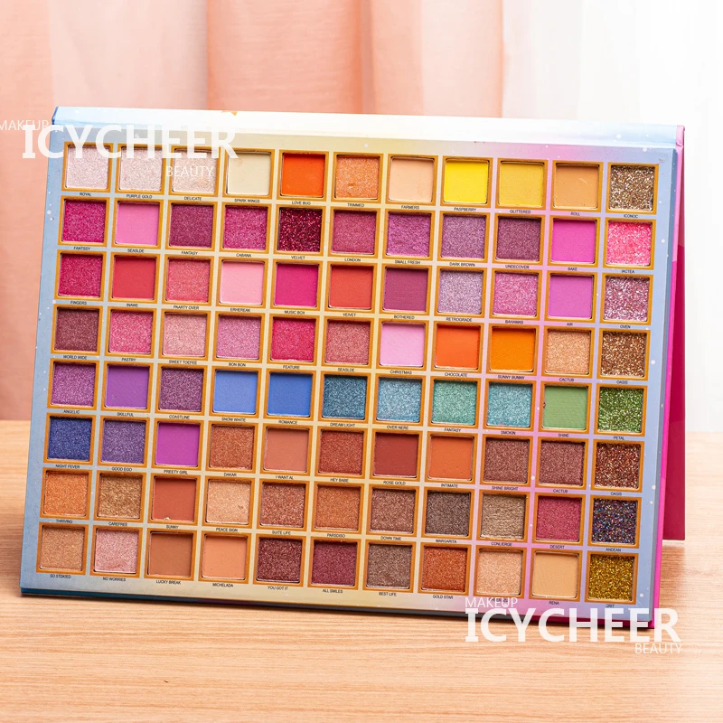 Палитра для макияжа набор 88 оттенков пигментированных теней век яркие