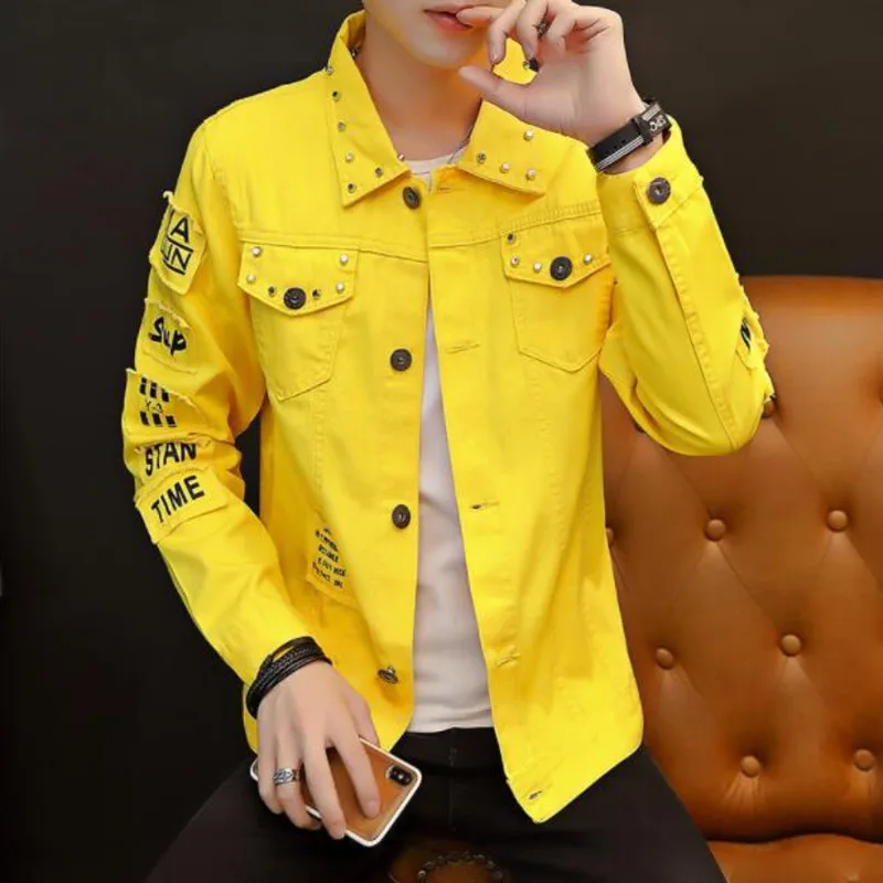 #7102 демисезонная облегающая Повседневная джинсовая куртка для мужчин короткая