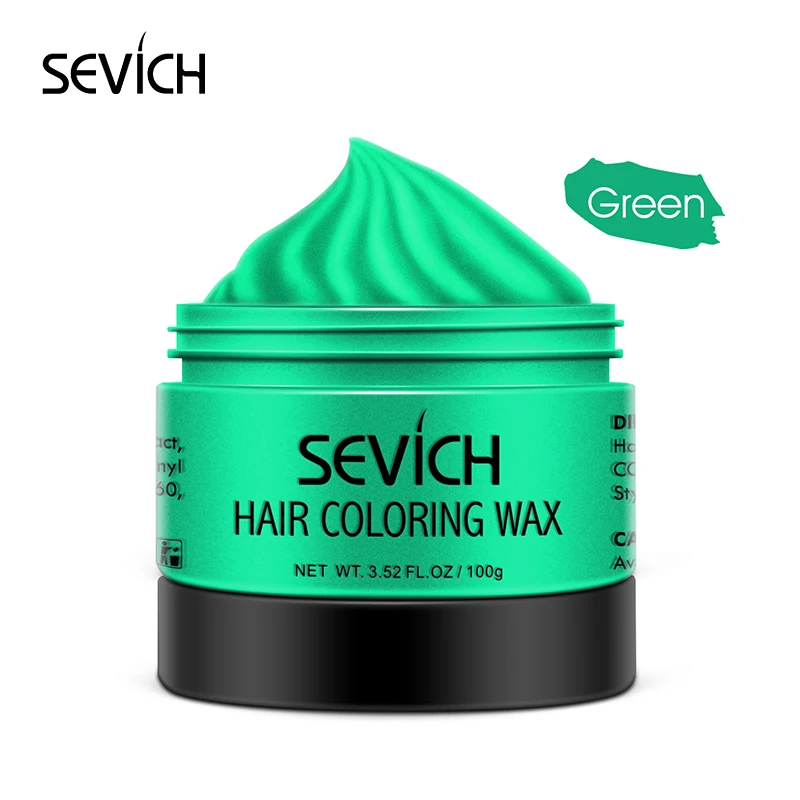Green Sevich 9 цветов цвет волос унисекс восковая Временная Краска для волос сильная фиксация одноразовые пастельные динамические прически черный цвет волос крем - Цвет: Green