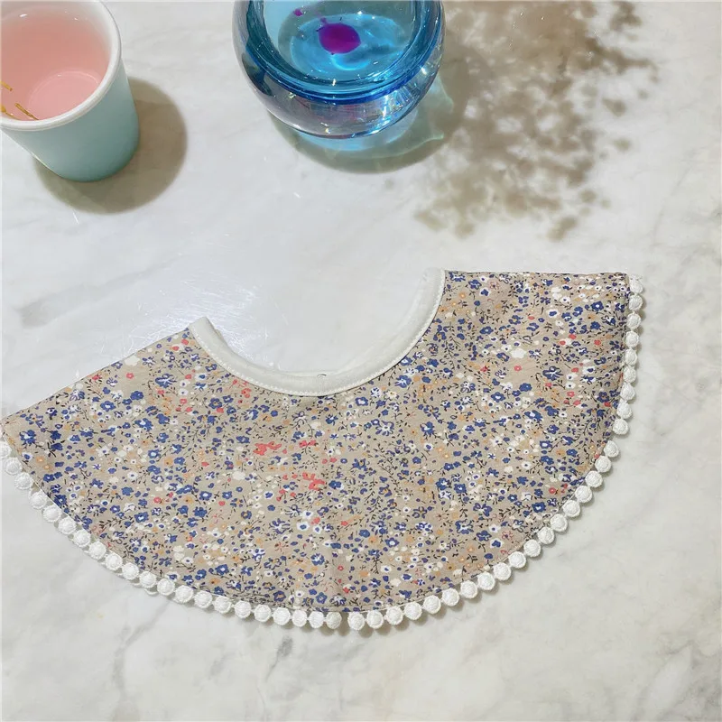 

Korean Version Of The Small Fresh Baby Child Printed Bib A Fabric Cotton Non-Fluorescent Girl's Baby Saliva Towel Fake Collar