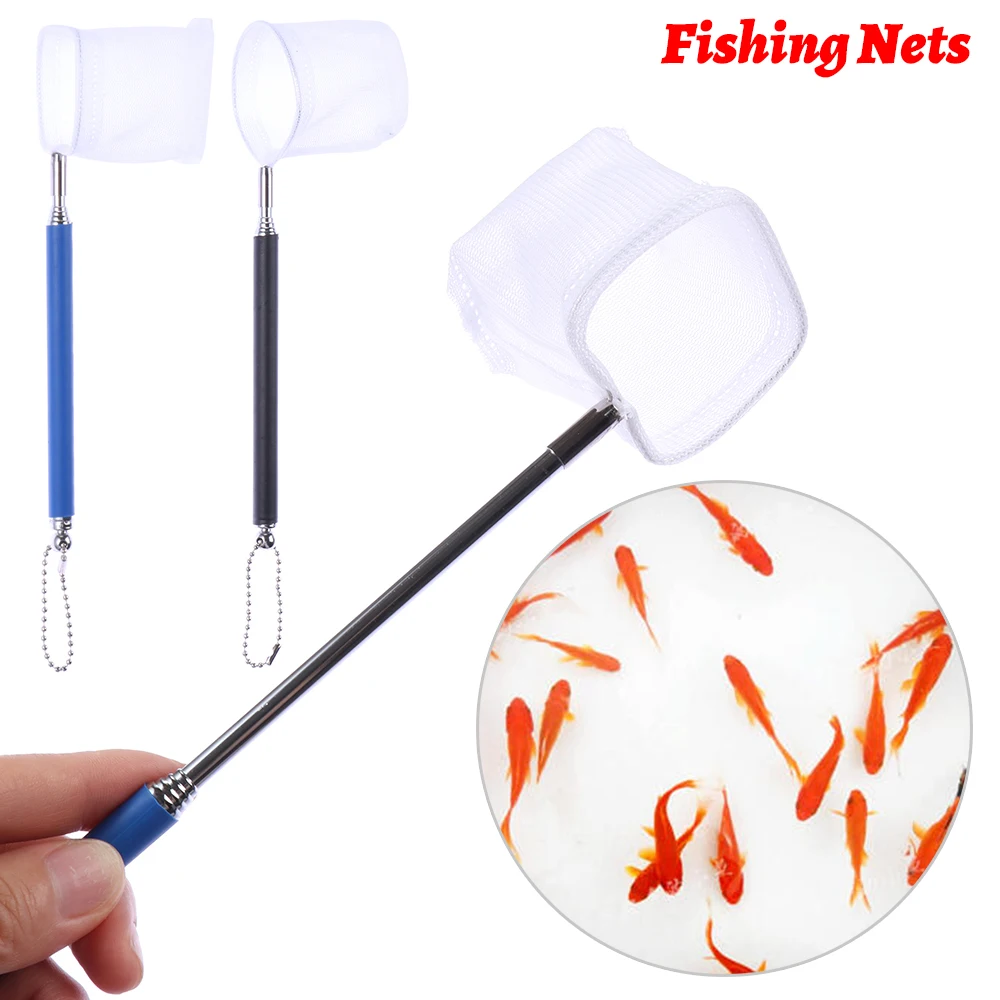 

Round Square Universal Fishing Nets Long Handle Fish Scoop Fish Tank Catch Stainless Steel Fishnet for Aquarium Catching
