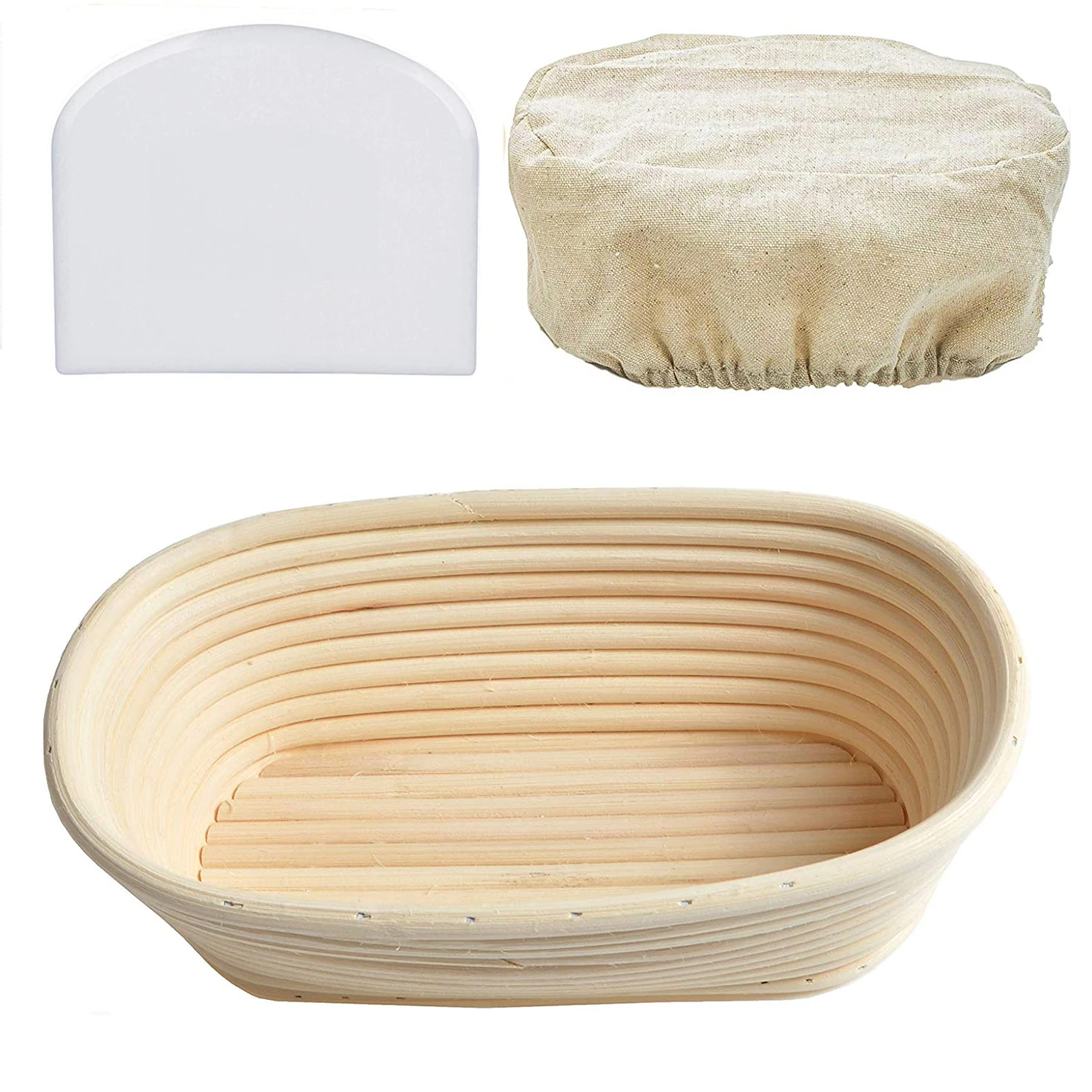 

Bread Banneton Proofing Basket Set, Fermentation Rattan Bread Baguette Dough Brotform Proving Baskets, Baking Bowl Dough