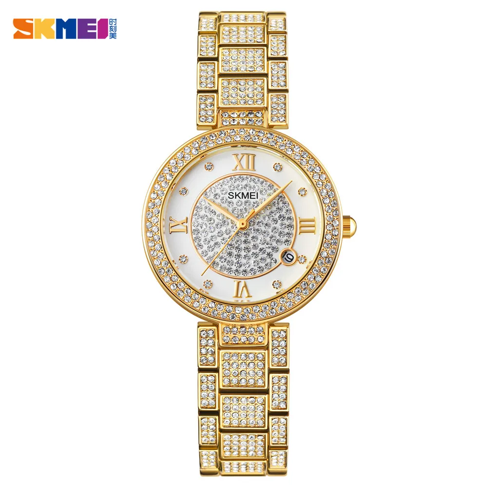 

SKMEI Japan Quartz movement Luxury Diamond Dress Watch Women Wristwatches For Ladies Girl Clock Relogio Feminino