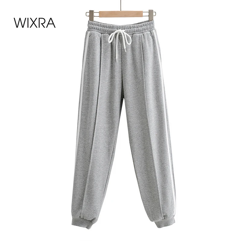 

Wixra Womens Harem Pants Casual High Waist Lace Up Sweatpants Pockets Basic Solid Trousers Spring Summer