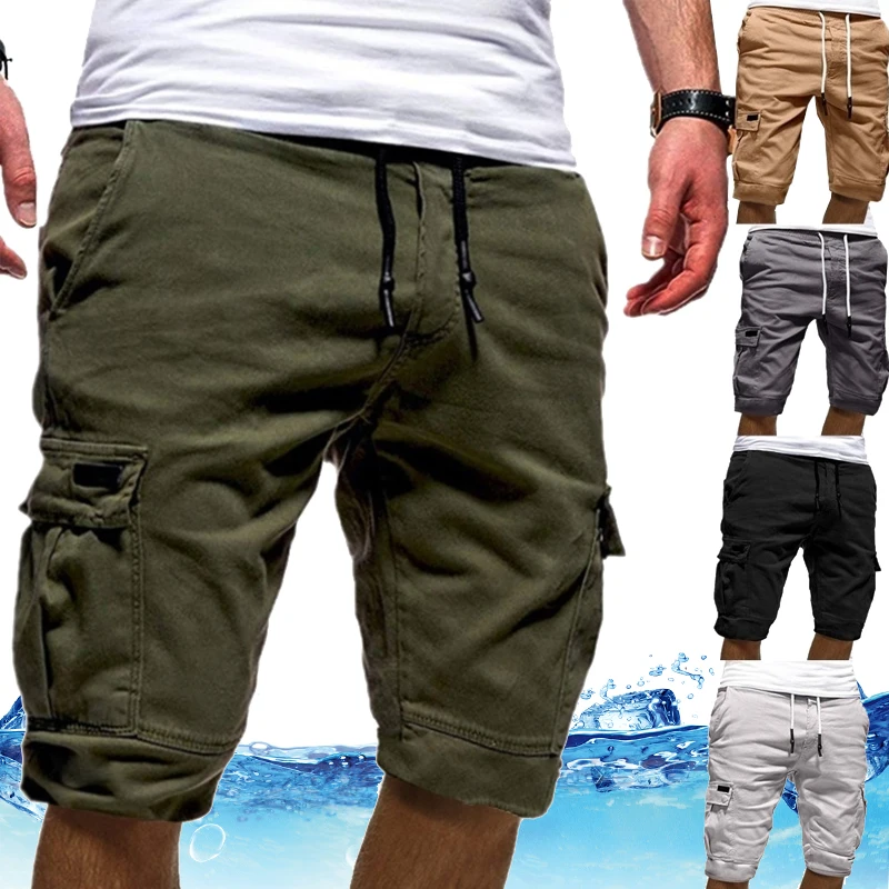 

Men's Shorts Green Cargo Shorts Summer Bermudas Male Flap Pockets Jogger Shorts Casual Working Army Tactical Bermudas 2021