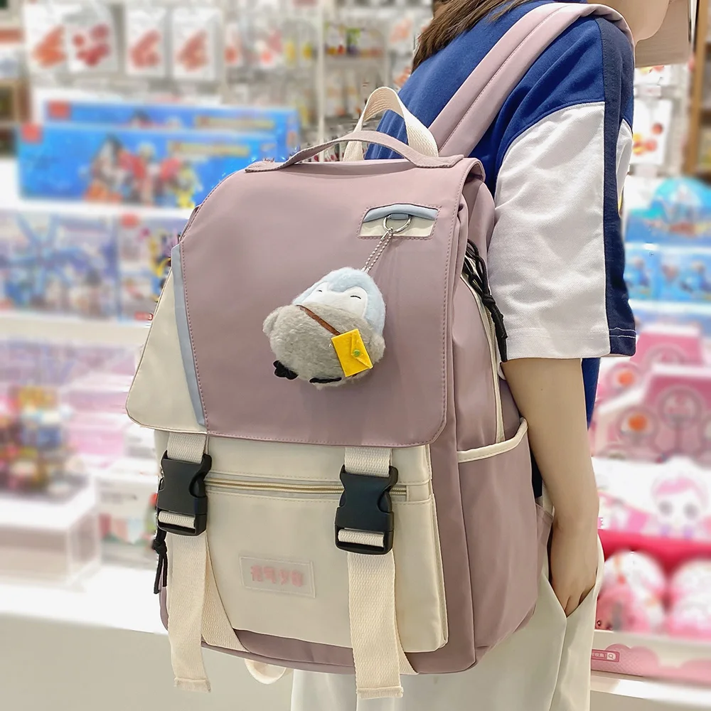 

Милый рюкзак для девушек и студентов колледжа, женская фиолетовая кавайная сумка, женские дорожные крутые рюкзаки в стиле Харадзюку, женски...