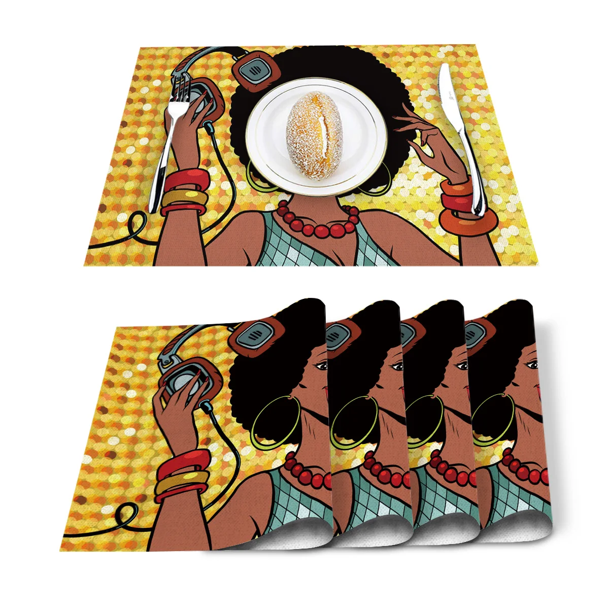 Музыкальная африканская Женская кухонная подставка с принтом коврик для