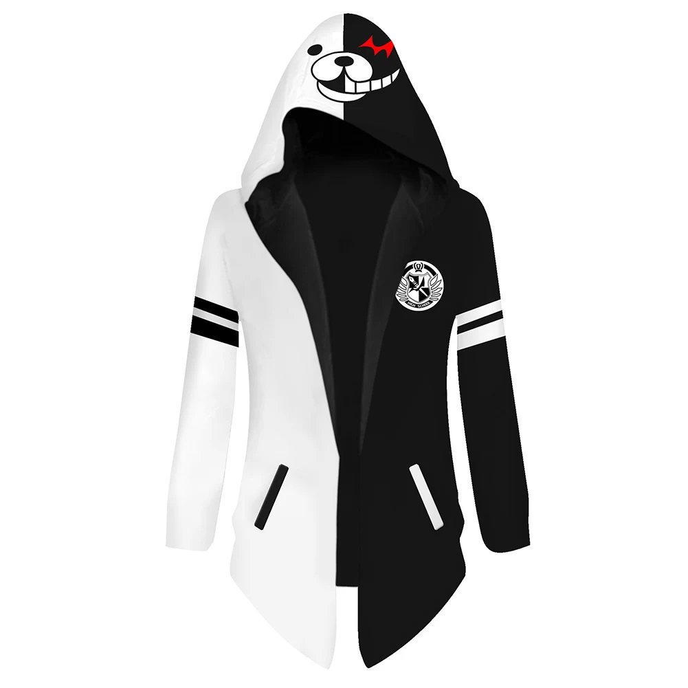 Аниме Danganronpa Косплей Монокума костюм с капюшоном толстовка куртка пальто