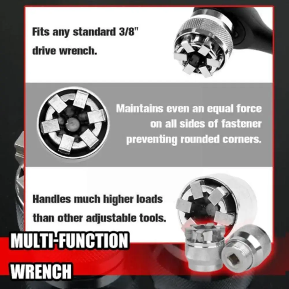 

1 шт. 3/8 дюйма Автомобильный Регулируемый шестигранный торцевой ключ 10-19 мм инструменты пара трещоточных ремонтных гаечных ключей гаечный к...