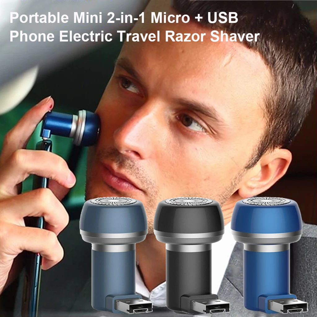 Портативная электрическая бритва Mini USB + Micro Водонепроницаемая для волос на лице с