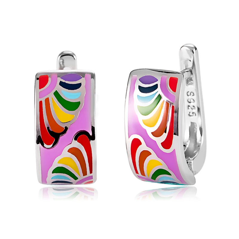 Летняя разноцветная обувь с узором из цветов в виде радуги фиолетовый серьги для