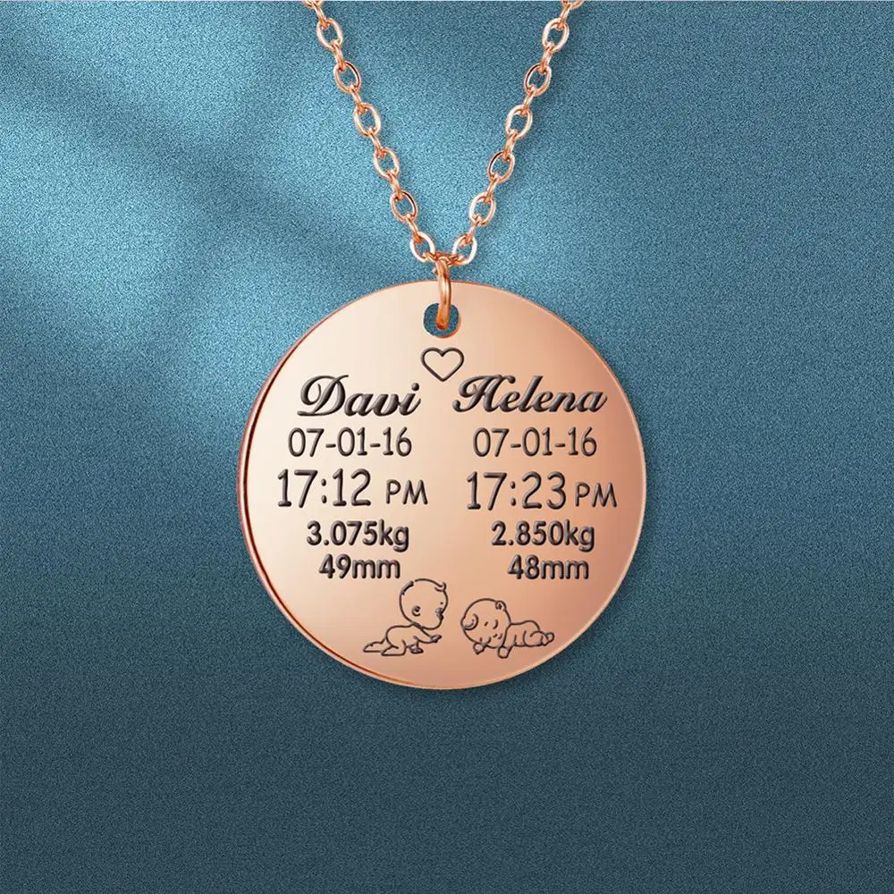 My Shape Twin Stats ожерелья из нержавеющей стали с индивидуальным именем для папы мамы