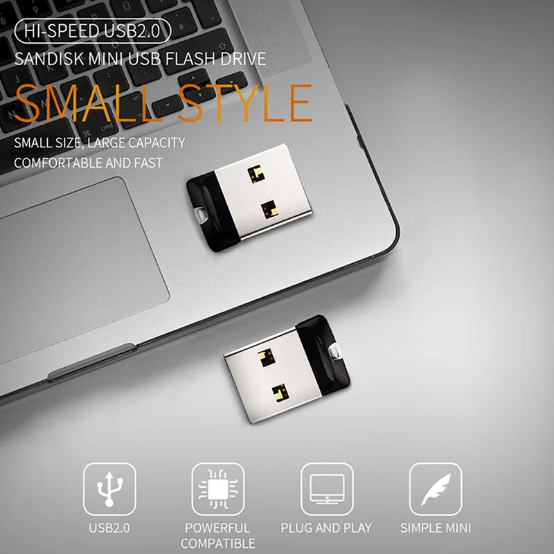 SanDisk флэш накопитель USB карта черный мини диски 8 ГБ 16 32 64 2 0 Флешка поддержка