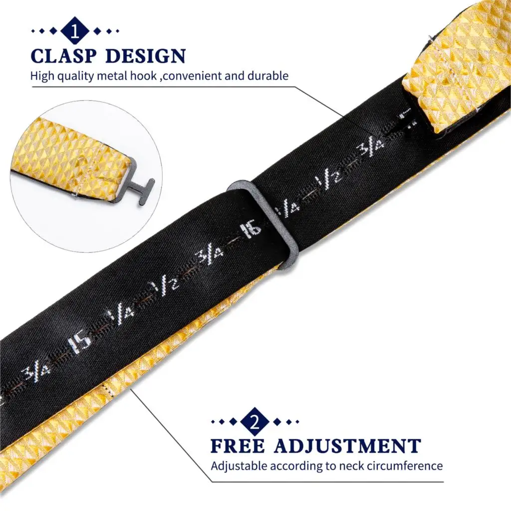 Регулируемый Мужской Шелковый галстук бабочка самостоятельный мужской золотой