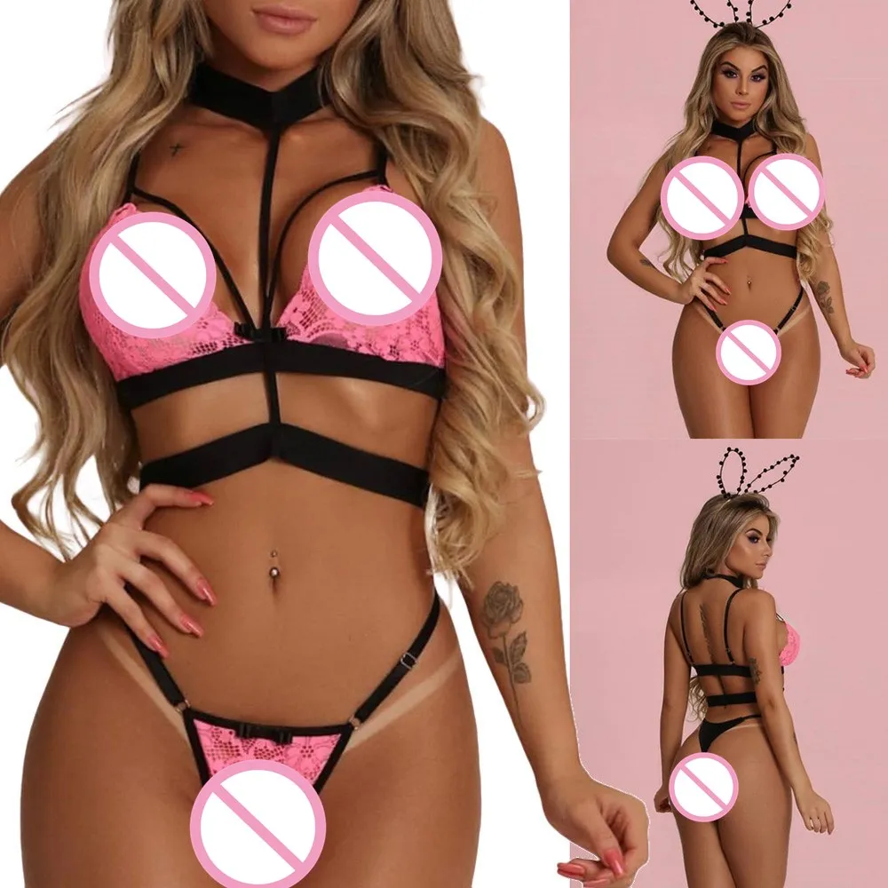 Комплект женского кружевного нижнего белья кружевной мини-бюстгальтер без