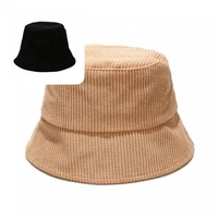 faddish corduroy hat anti fade striped casual corduroy couple cap bucket hat men bucket hat