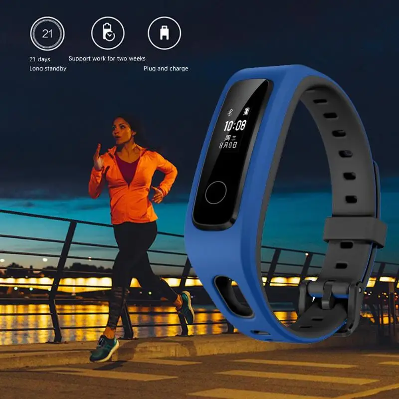 Huawei Honor Band 4 бегущий умный Браслет 50 м Водонепроницаемый фитнес-трекер с сенсорным экраном вызов сообщения для сна, наручный с дисплеем