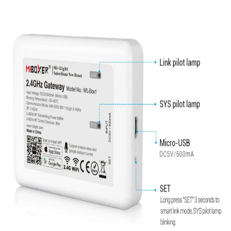 Светильник Mi. 2 4G Wi Fi светодиодный светильник обновленная версия iBox2 Поддержка IOS и