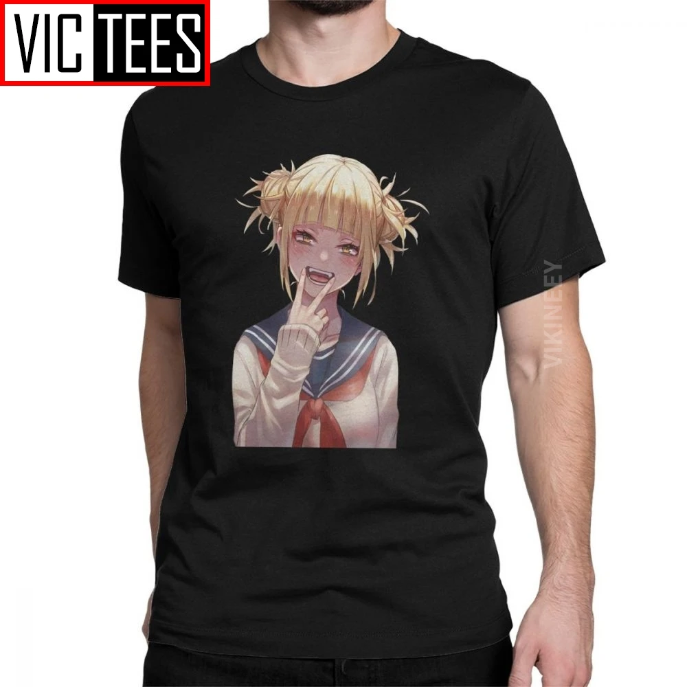 My Hero Academy химико Тога Футболка мужская из чистого хлопка футболка Boku No Bakugou Camisas