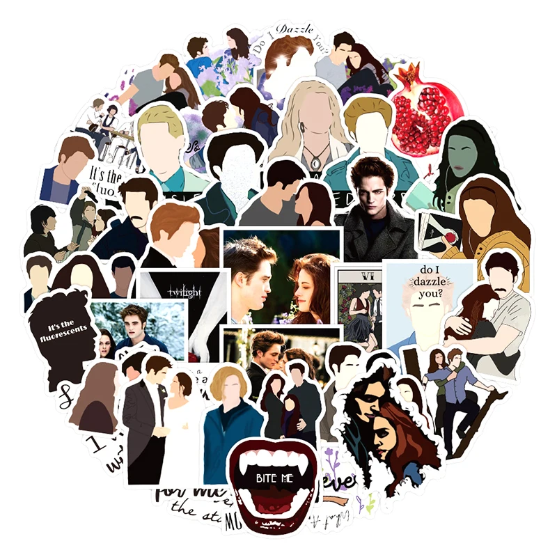 Pegatinas de pel&iacute;cula cl&aacute;sica The twilight saga, calcoman&iacute;a para mueble de pared, escritorio, silla, coche de juguete, TV, motocicleta, 10/30/50 unids/paquete-0