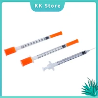 1ml disposable safety sterile insulin syringe orange cap plastic liquid dispenser 10pcs20pcs50pcs100pcs