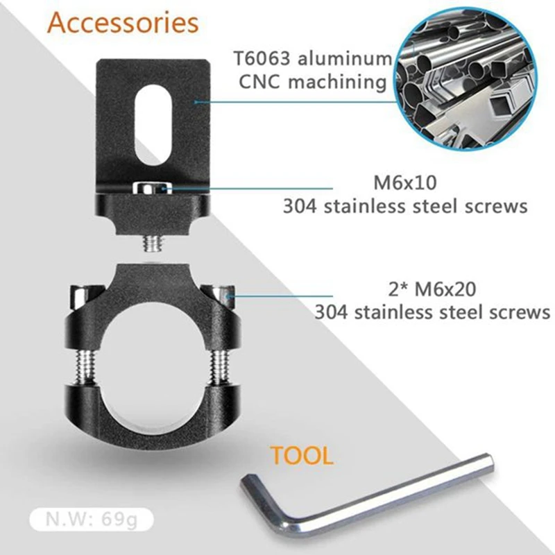 2PCS Universal Handlebar 22mm Motorcycle Headlight Bracket Spotlight Holder Tube Clamp for Cafer Racer Chopper TG80 |