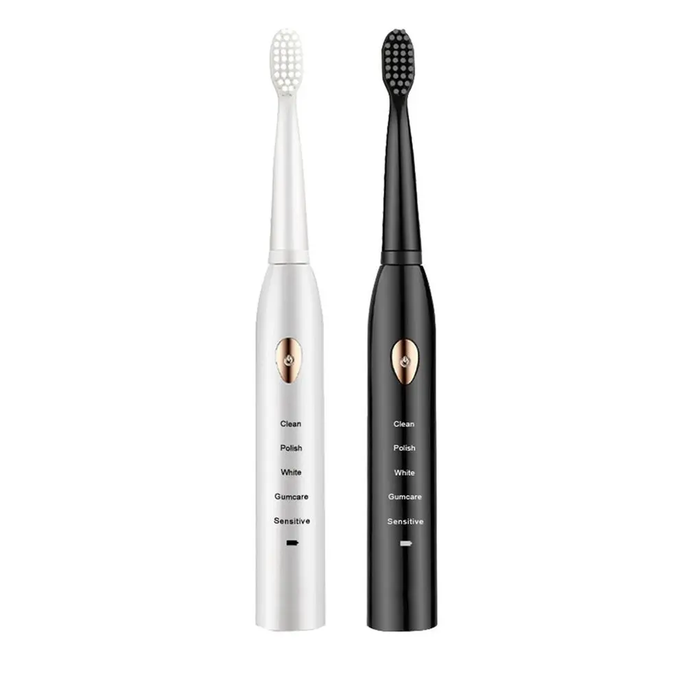 

Electric Toothbrush Powerful Ultrasonic Sonic Adult USB Rechargeable 5 Modes Waterproof Whitening Teeth Brush With 4 Brush Heads