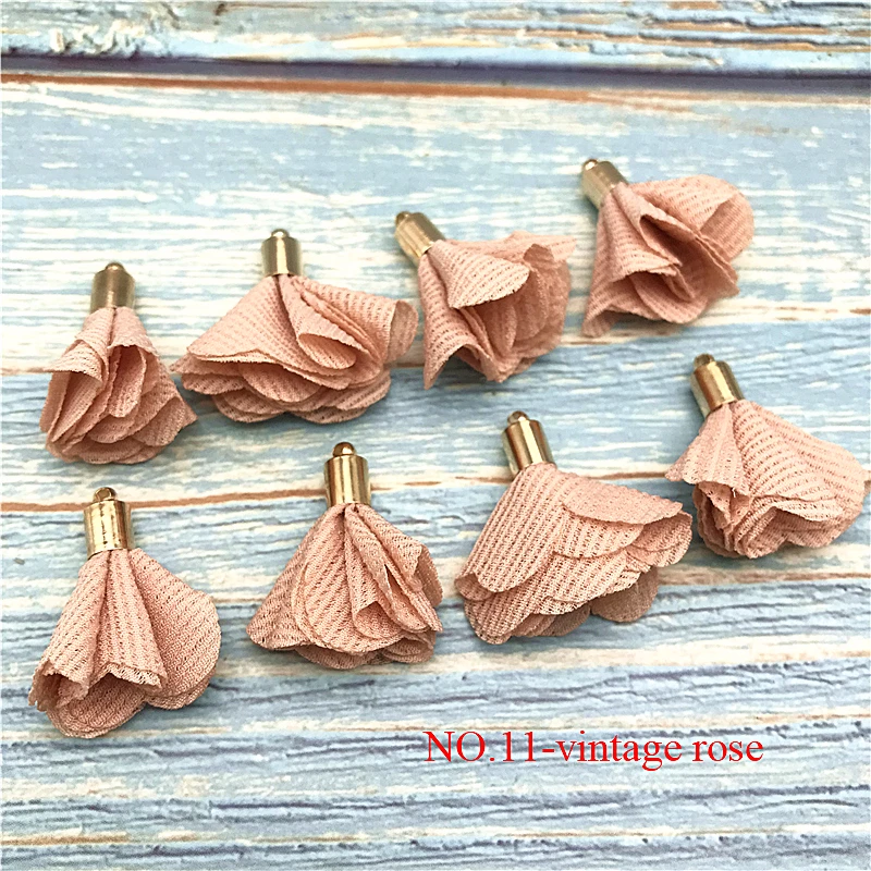 100 шт./лот разноцветные колпачки из сплава подвески в виде цветов кисточки для