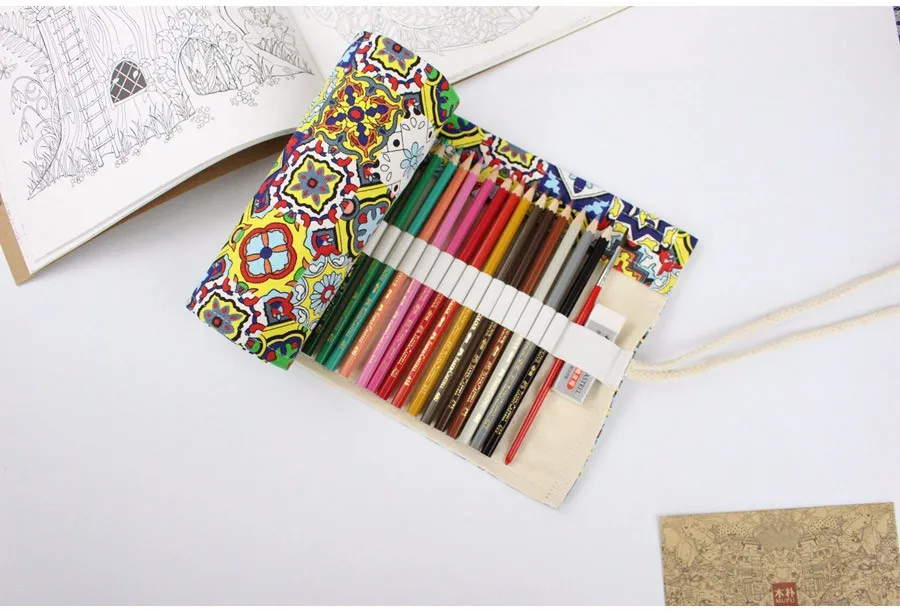 36/48/72 отверстия винтажный портативный холщовый чехол для ручки пенал держатель