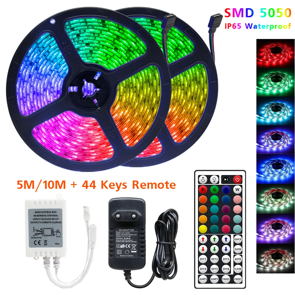 Светодиодсветильник лента 5050 с 44 кнопками Светодиодная RGB SMD 12 В постоянного тока