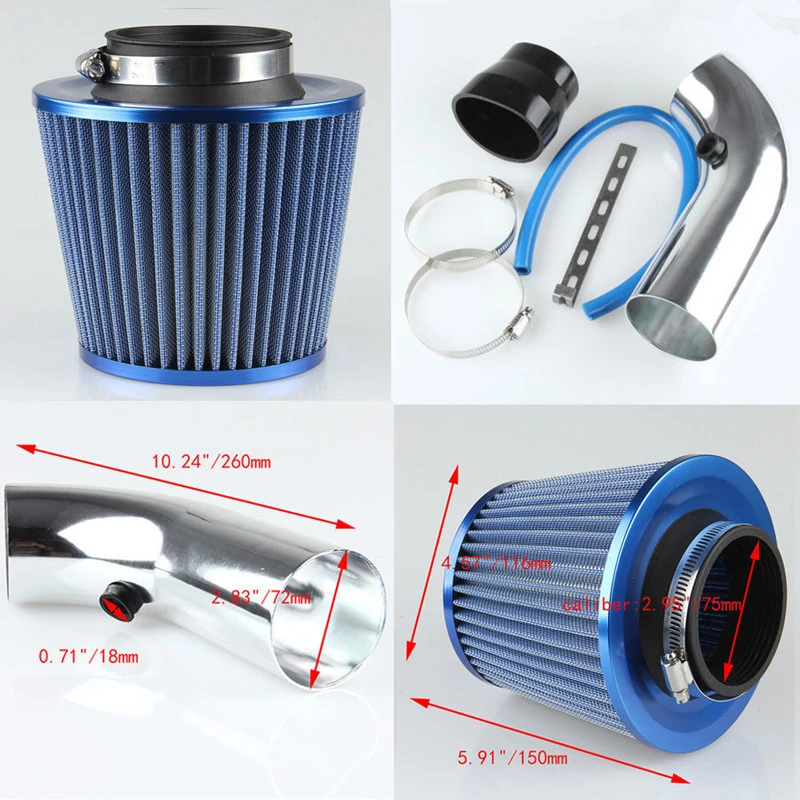 Система забора холодного воздуха для автомобиля 3 дюйма 75 мм Индукционная трубка