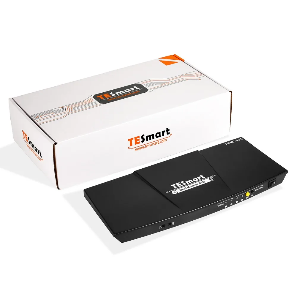 4K HDMI двойной монитор KVM переключатель 4 порта вход(2 HDMI+ 2VGA) 2 выхода порта(HDMI) KVM переключатель HDMI Поддержка USB 2,0 4K@ 30 Гц 4 кабеля