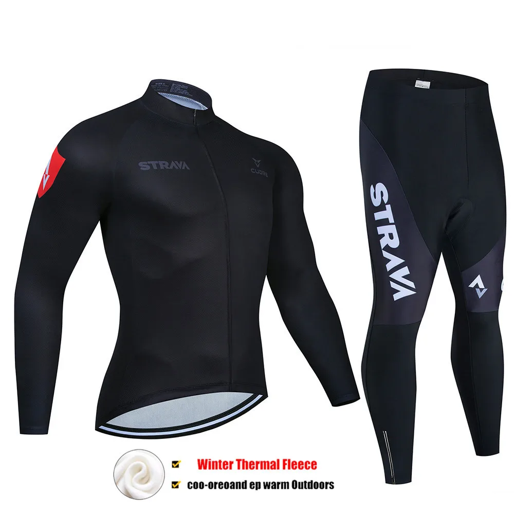 

2021 STRAVA Cycling Jersey Set Bike Clothing Julian Alaphilippe Winter Jacket Maillot Cyclisme Ropa Ciclismo Bike Wear