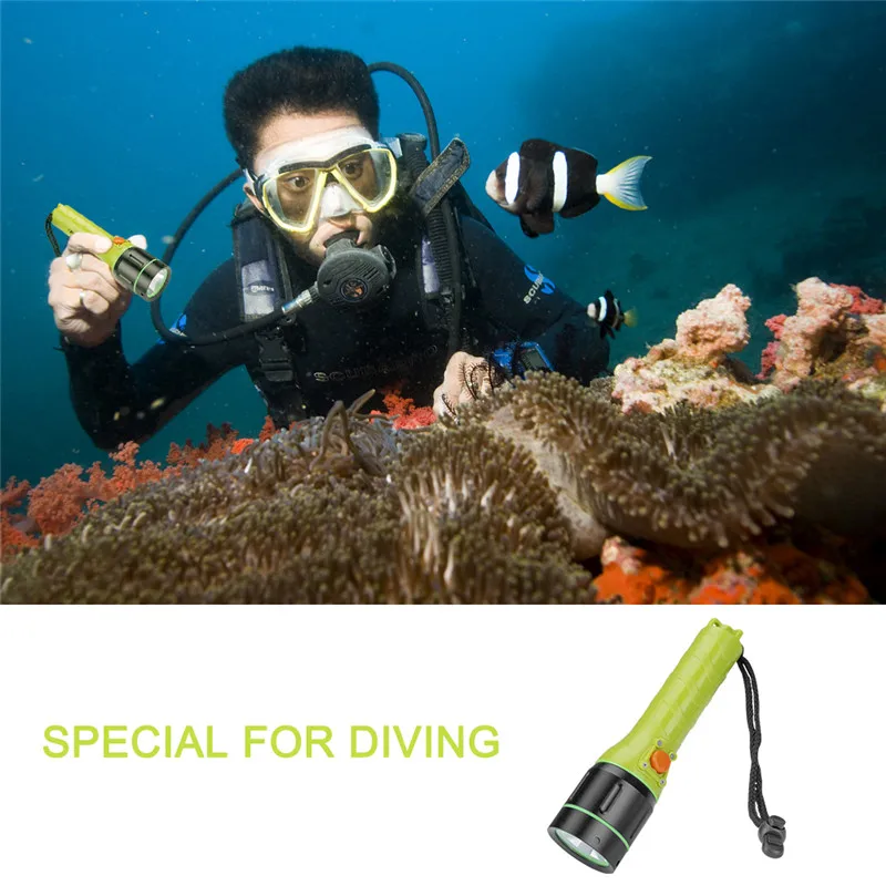 

Супер Яркий Профессиональный фонарь для дайвинга светодиодный T6 Водонепроницаемый подводный фонарик USB Перезаряжаемый